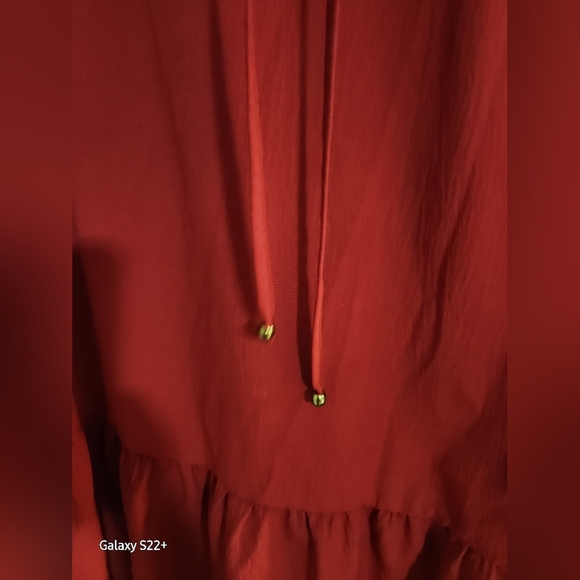 ANRABESS XXL DRESS COLOR WINE RUFLEE SLEEVE. - Picture 6 of 13